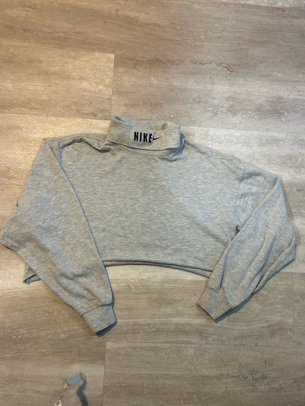 Nike Women's Gray Cropped Turtleneck long sleeve